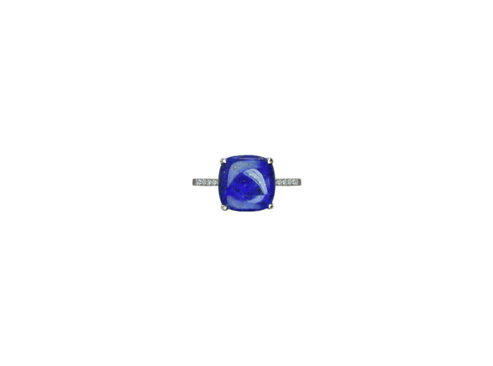 Bague Isabelle Langlois Talisman en or blanc, lapis-lazuli et diamant