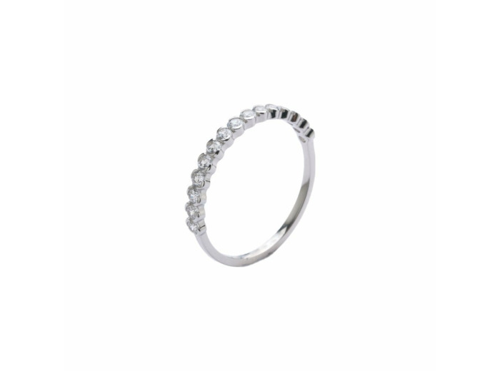 Alliance prestige demi tour demi lune en or blanc et diamants