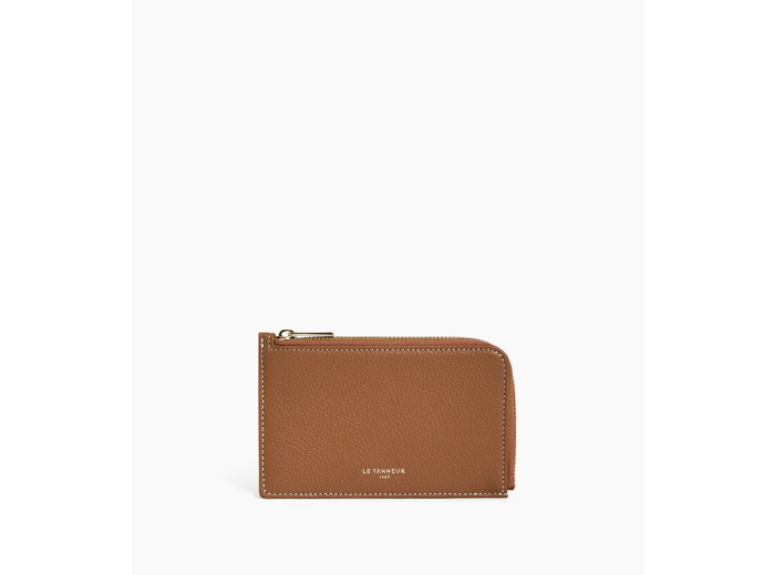 Porte cartes zippé Emilie en cuir grainé