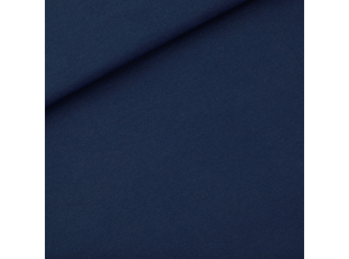 See You at Six - Tissu French Terry Coton Uni Couleur Bleu Océana