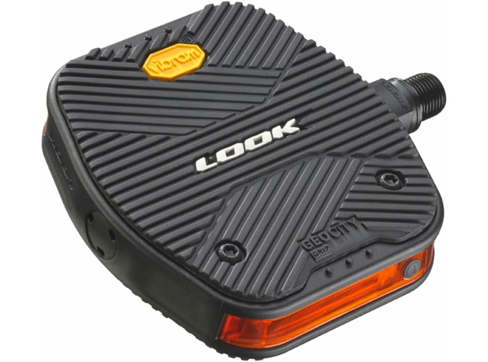 LOOK Cycle - Pédale de Vélo Geo City Grip Vision - Pédale Plate avec Sécurité Lumineuse - Adhérence Maximale - Activ Grip en Caoutchouc Innovant - Pédale Vélo Urbaine Premium