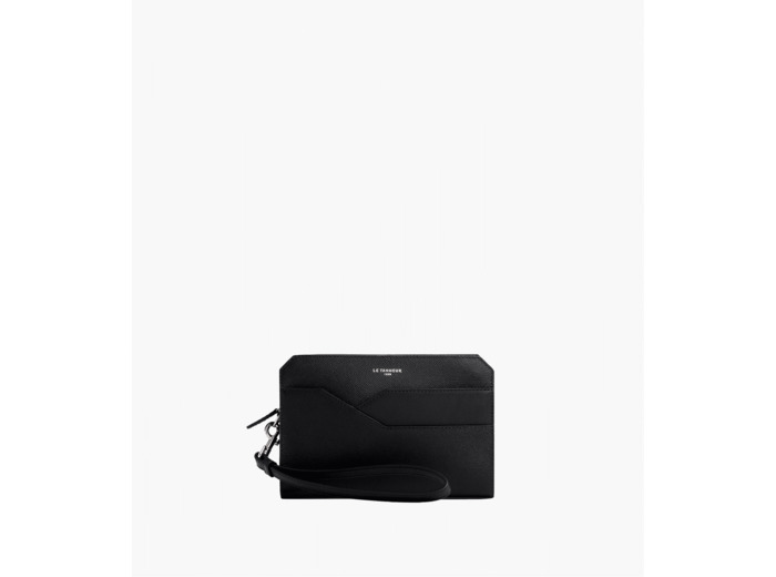 Pochette avec dragonne Gaston en cuir grain croisé