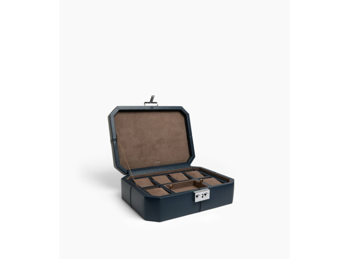 Coffret 6 montres et boutons de manchettes en cuir