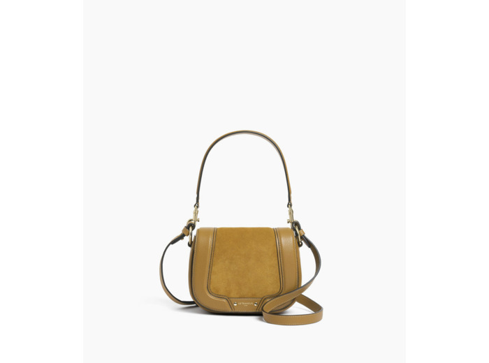 Petit sac à bandoulière Ella en cuir grainé et nubuck
