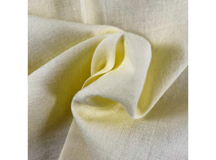 La Maison Victor - Tissu Voile de Coton Uni Couleur Jaune Poussin