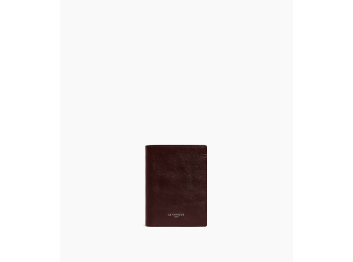 Portefeuille vertical zippé Lucien en cuir huilé