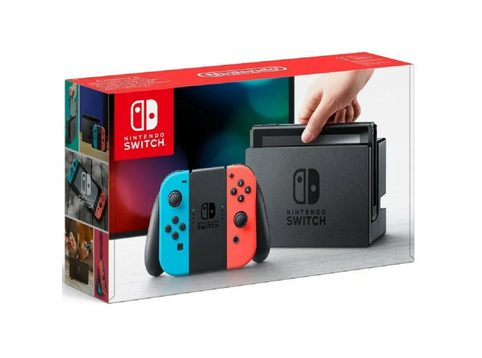 Console Nintendo Switch Avec Joy Con Bleu Néon Et Joy Con Rouge Néon