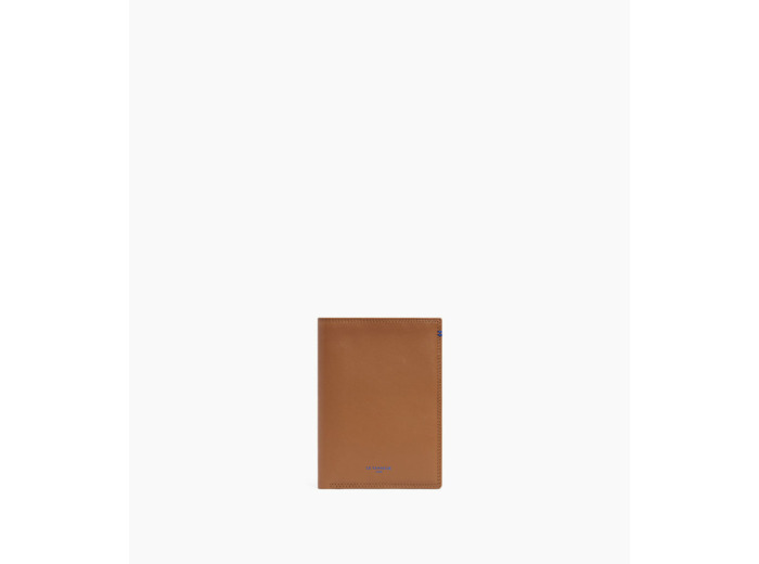 Grand portefeuille vertical zippé Martin en cuir lisse