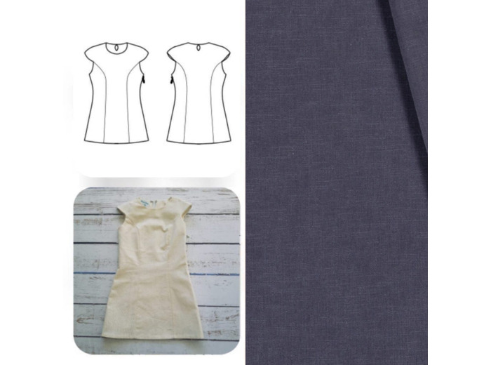 Christine Charles – Kit Couture Robe Yselda Uni Couleur Bleu Indigo