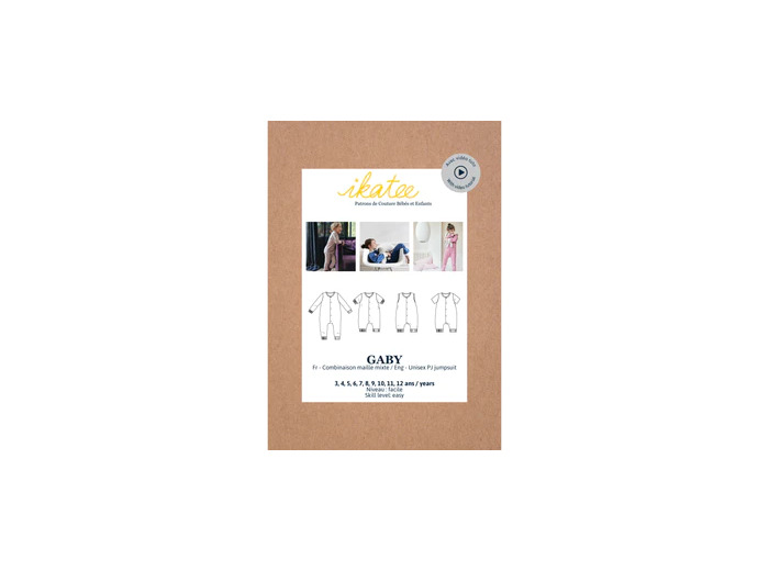 Ikatee – Patron Enfant Combi Pyjama "Gaby" de 3 à 12 ans