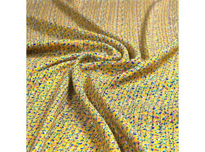 Sélection Coup de coudre - Tissu Popeline de Viscose Imprimé "Confetti" Ocre