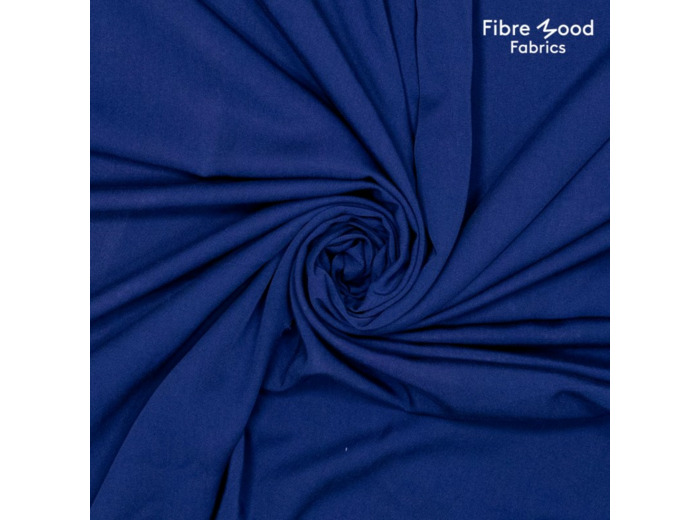 Fibre Mood - Tissu en Viscose et Tencel "Gedda" Uni Couleur Bleu Profond