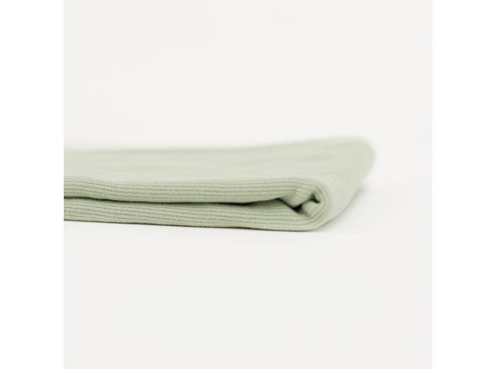 See You at Six - Tissu Jersey Bord-Cotes Uni Couleur Aqua Gris