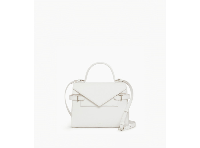 Sac à main double rabat moyen modèle Emilie en cuir signature T