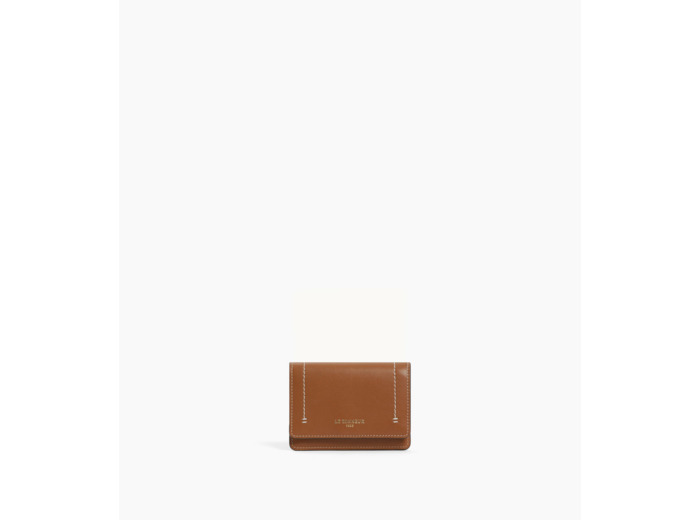 Petit porte cartes à rabat Louison en cuir lisse
