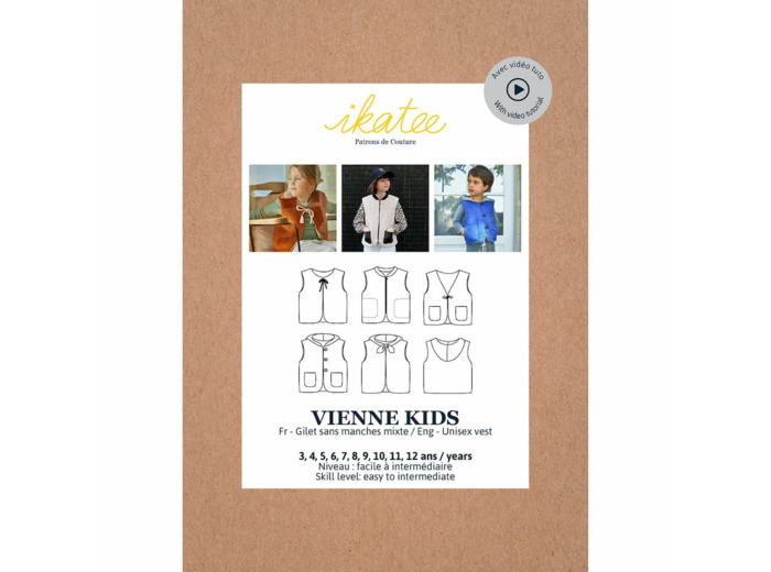 Ikatee – Patron Enfant Gilet Sans Manches "Vienne Kids" de 3 ans à 12 ans