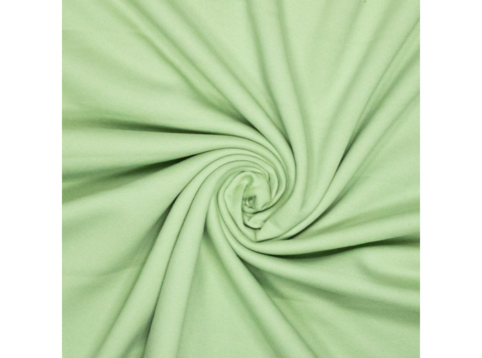 Sélection Coup de Coudre - Tissu Jersey Sweat de Coton Gratté Uni Couleur Vert Amande