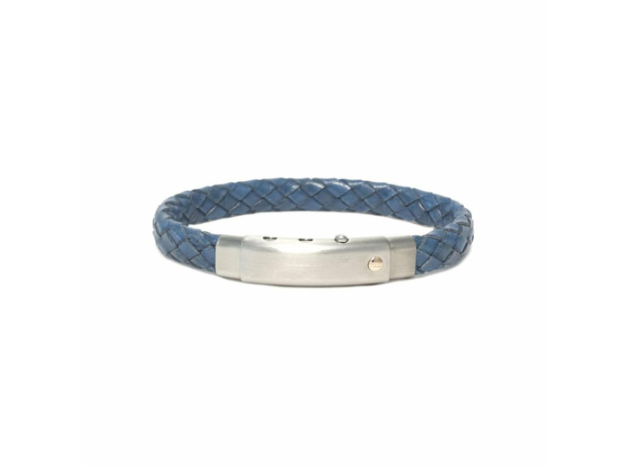 Bracelet Borsari Gioielli en acier, or rose et cuir