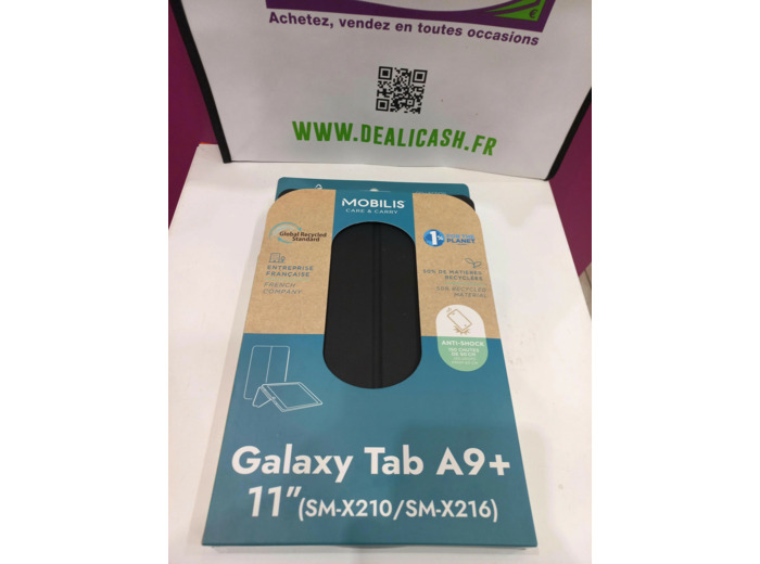 Coque Éco-conçue pour Samsung Galaxy Tab A9+ 11'' (SM-X216R / SM-X210R / SM-X216 / SM-X210), Étui Protection Antichoc avec Rabat Intelligent Veille/Réveil Automatique, Noir