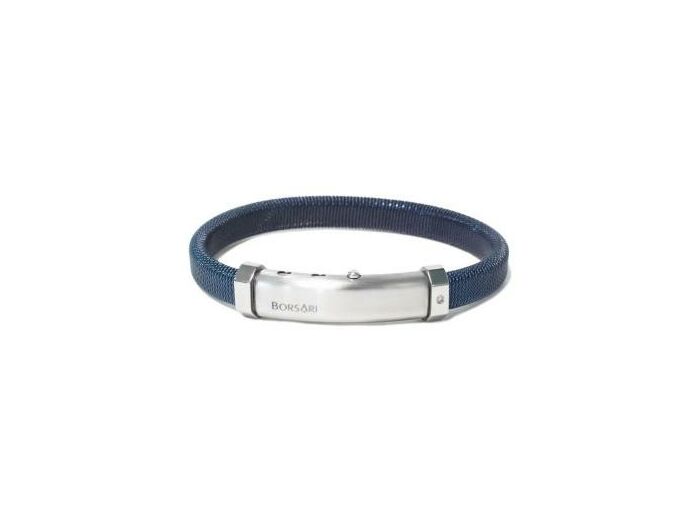 Bracelet Borsari Audace Acciaio en acier bleu et diamant