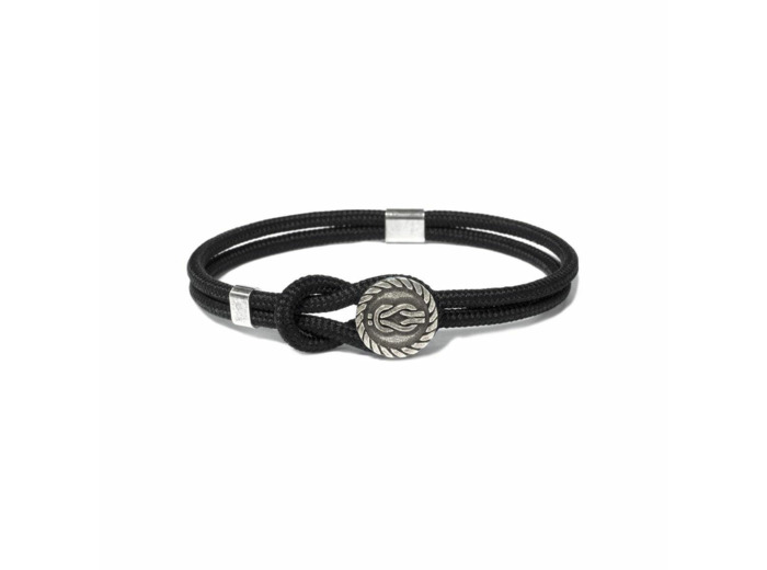 Bracelet Borsari Gioielli en argent et polyester noir