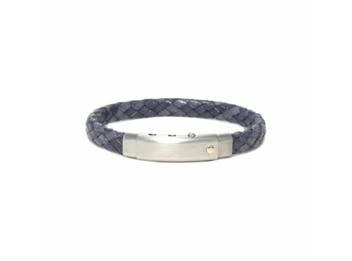 Bracelet Borsari Gioielli en cuir, acier et or rose