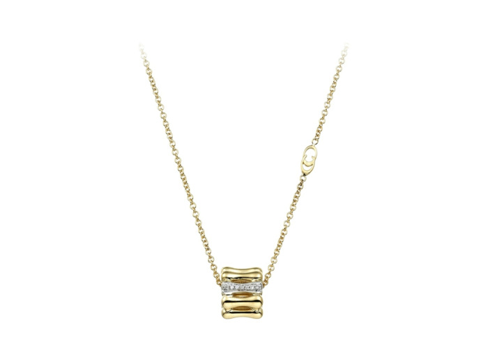 Collier Chimento Bamboo Over en or jaune et diamants, 45cm