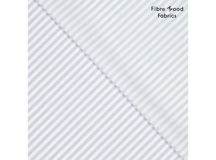 Fibre Mood - Tissu Popeline de Coton Lavé "Leiko" Aux Rayures Lavande