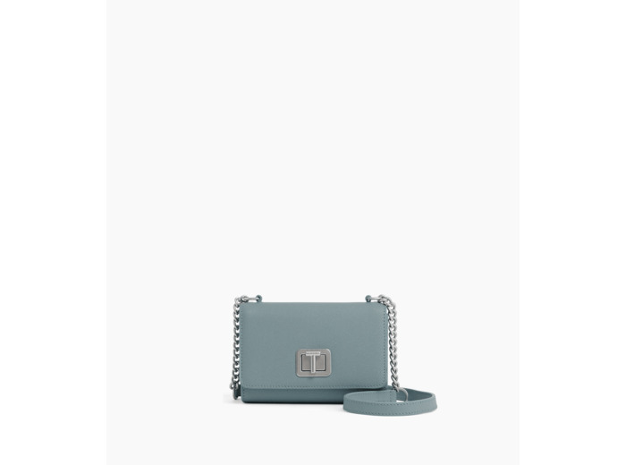 Mini sac bandoulière Eva en cuir grain caviar