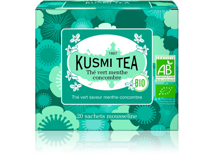 Thés Aromatisés Verts Thé vert menthe-concombre bio - Etui 20 sachets mousseline - 40gr