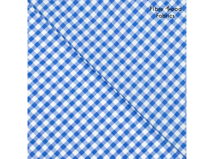 Fibre Mood - Tissu Vichy Seersucker "Zen" Bleu et Blanc