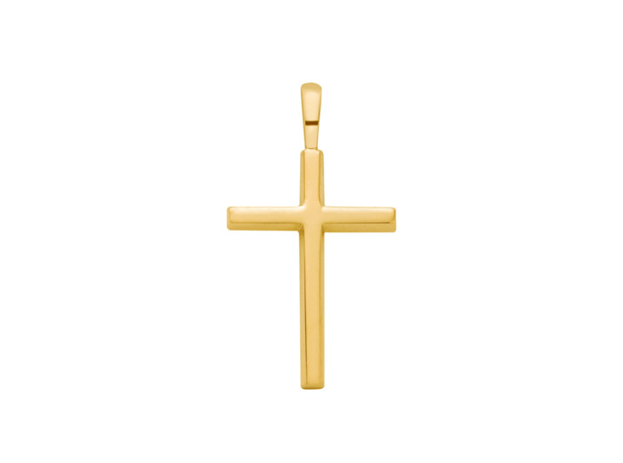 Pendentif Arthus Bertrand Croix Fil Carré - hauteur 18 mm - Or jaune