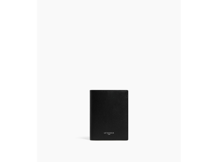 Portefeuille vertical zippé moyen modèle Lucien en cuir grainé