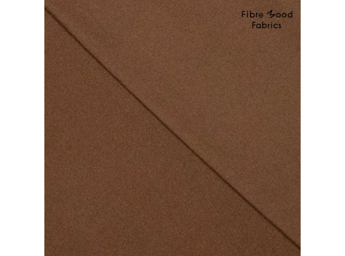 Fibre Mood - Tissu Sergé de Coton Souple "Deliz" Uni Couleur Chocolat