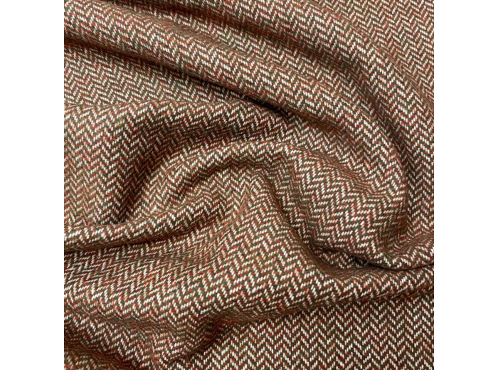 Sélection Coup de Coudre - Tissu Lainage à Motif Chevron Rouille / Vert