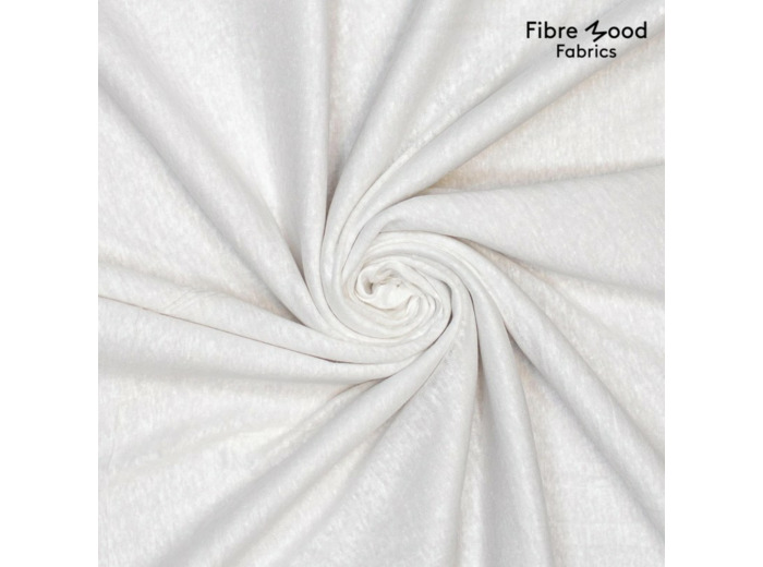 Fibre Mood - Tissu Jersey de Lin "Thalia"Uni Blanc