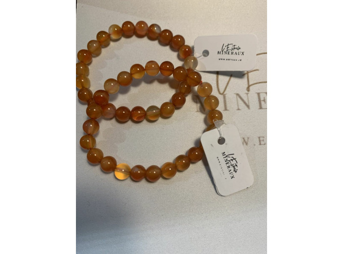 Bracelet en cornaline de 8 mm
