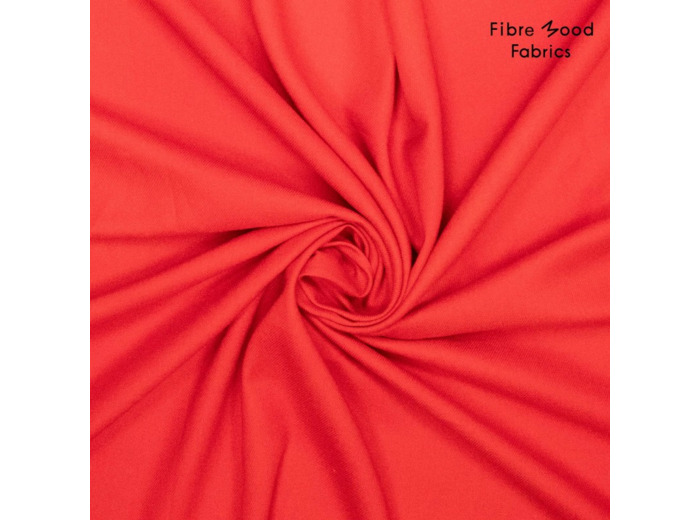 Fibre Mood - Tissu Sergé Souple de Lin et Viscose  "Suvi" Uni Couleur Rouge