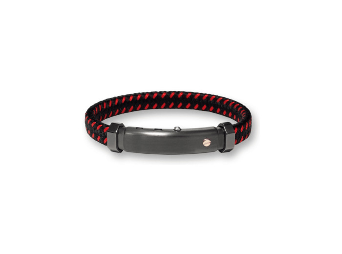 Bracelet Borsari en acier pvd noir et or jaune
