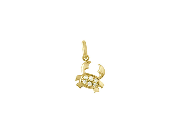 Pendentif Gigi Clozeau Zodiaque Cancer en or jaune et diamants