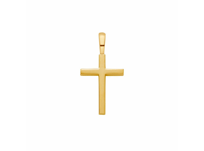 Pendentif Arthus Bertrand Croix Fil Carré 14mm en or jaune