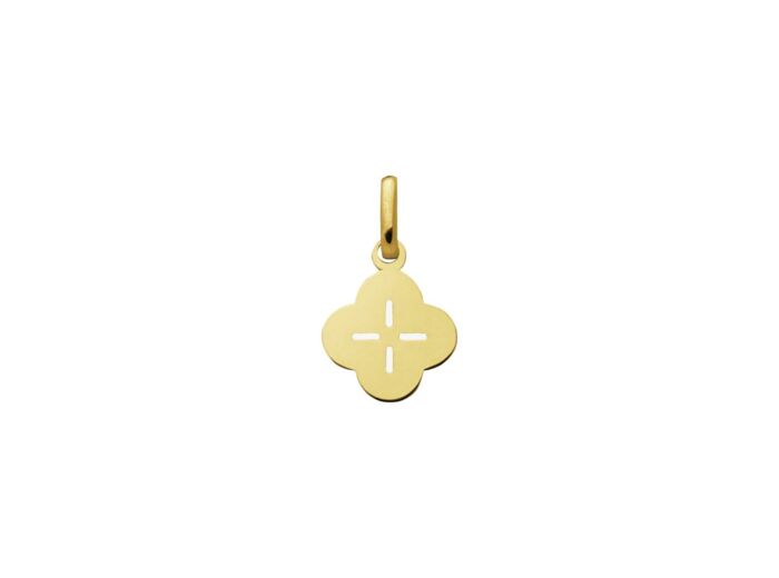 Pendentif Augis Trèfle ajouré en or jaune, 13mm