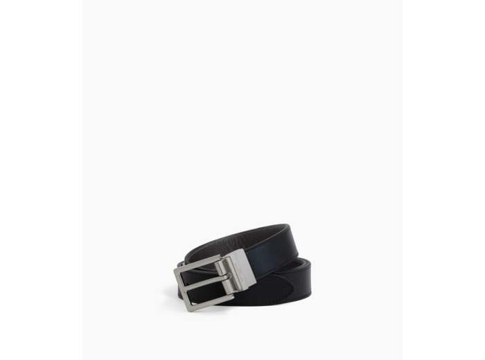 Ceinture réversible homme avec boucle rectangle en cuir lisse