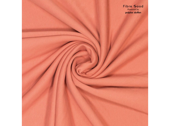 Fibre Mood - Tissu Jersey de Coton Bio Melangé Uni Couleur Marsala