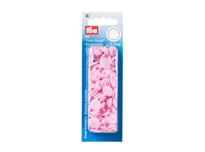Prym - Boite 30 Boutons Pression "Color Snaps" Coloris Rose Pale (12,4 mm)