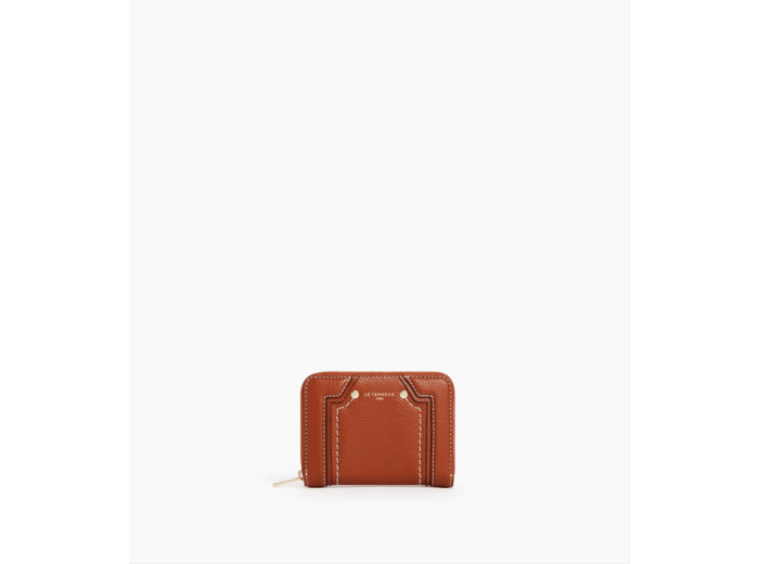 Porte cartes zippé Ella en cuir grainé