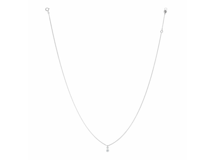 Collier La Brune & La Blonde 360° Duo en or blanc et diamants de 0.20ct