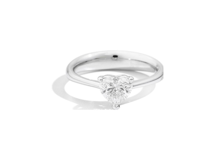 Solitaire Recarlo Anniversary Love en or blanc et Diamant 0.24ct, taille 52
