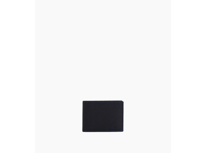 Portefeuille horizontal zippé 2 volets Charles en cuir grainé