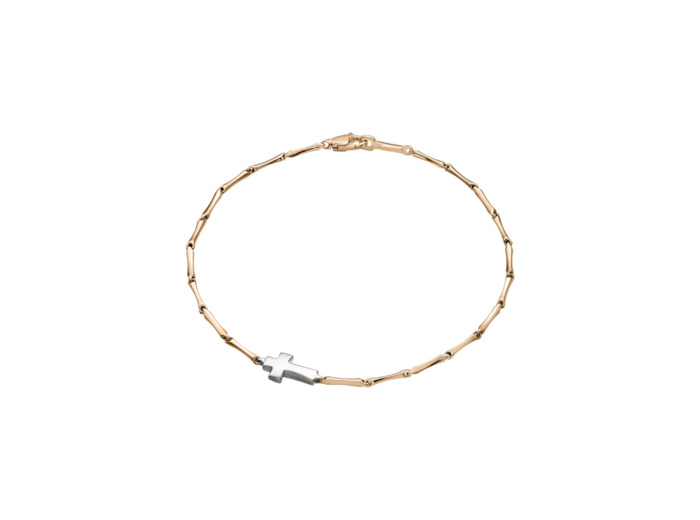 Bracelet Chimento Bamboo Shine en or rose avec element en or gris
